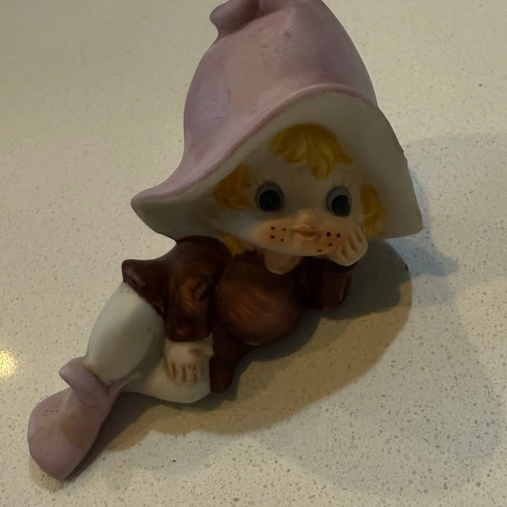 Vintage Homco Pixie Elves Elf Porcelain Figurines Home Interiors‎ #5213 Set Of 4